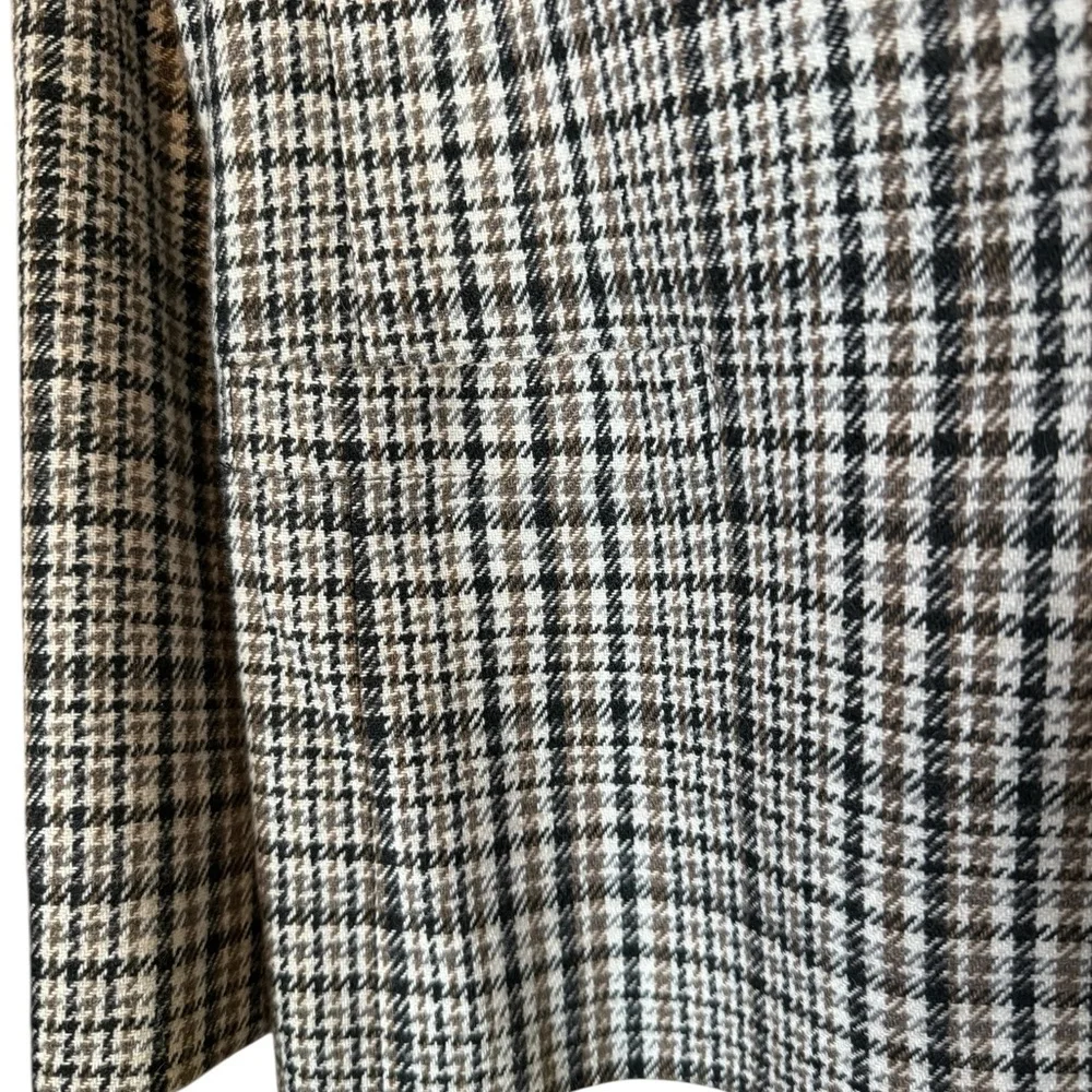 Vintage Peabody House Houndstooth Wool Blend Blazer Jacket Brown Beige Size 14 - Picture 13 of 14